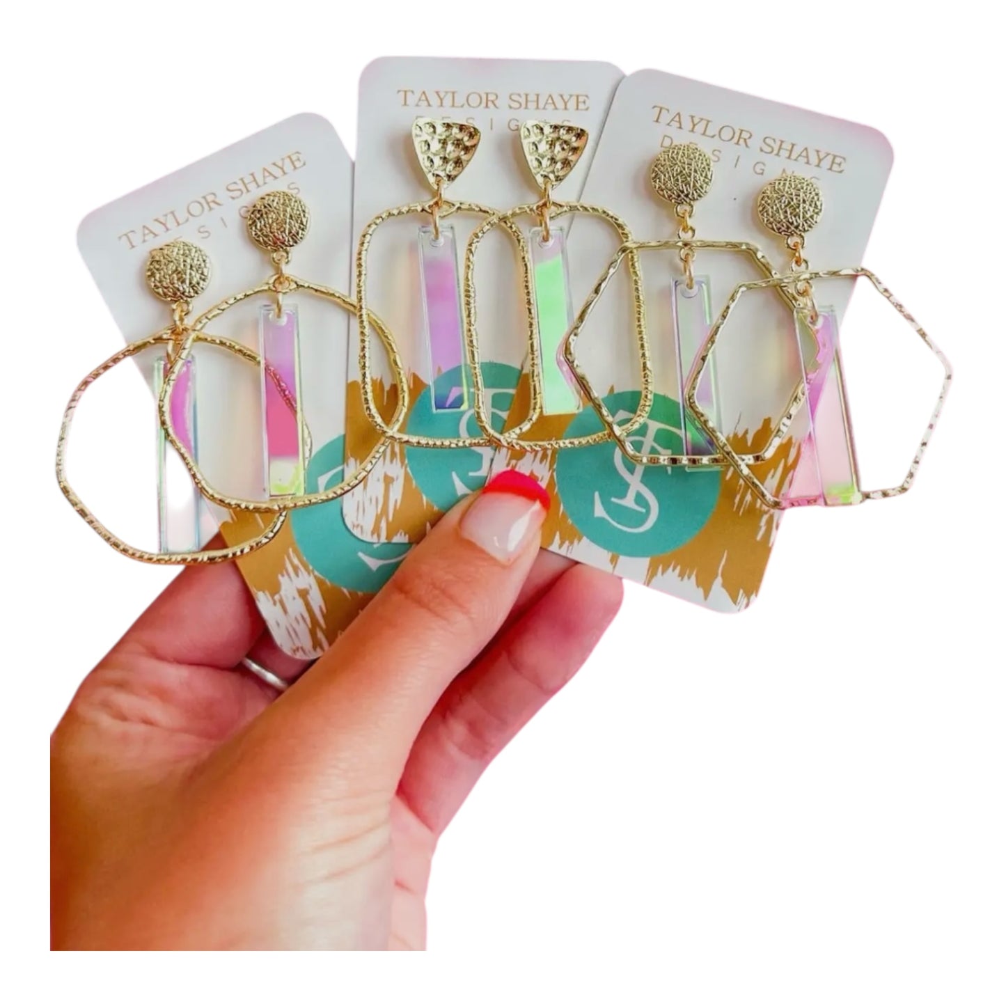 Iridescent Stick Hoops