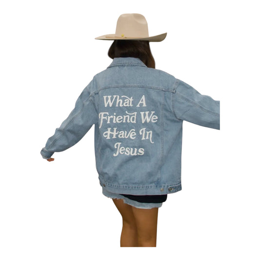 What A Friend In Jesus Denim Jacket