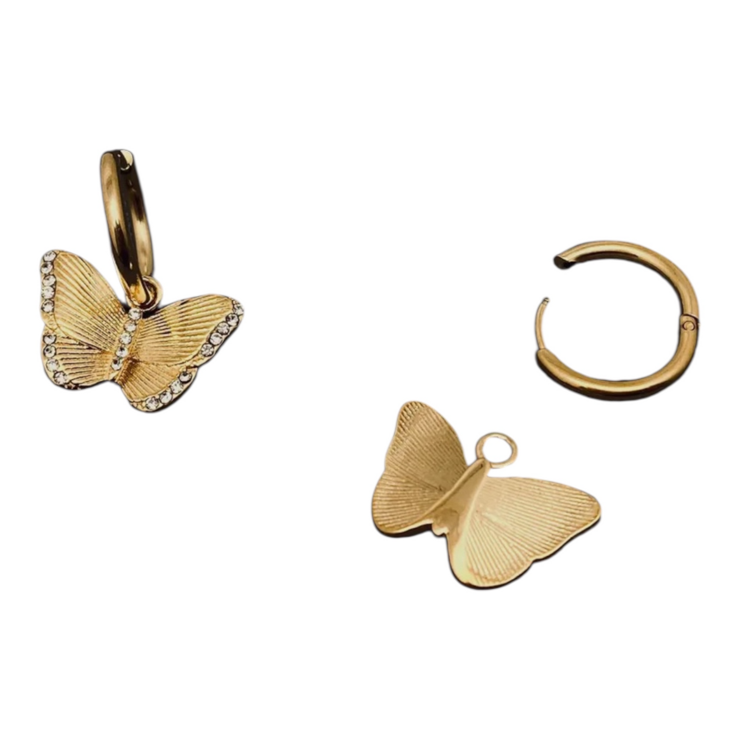 Elara Butterfly Huggie Earrings - 18K Gold Plated