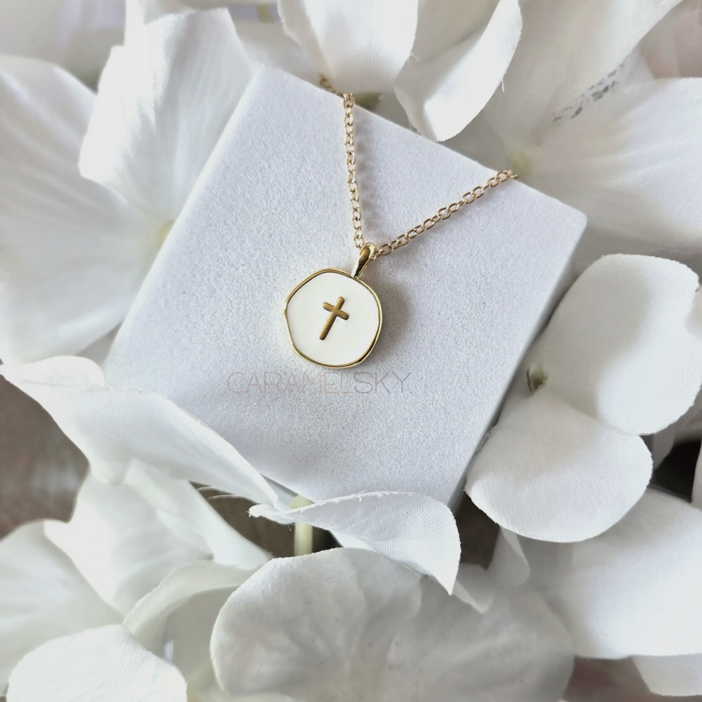 Evangeline Cross Necklace - 18K Gold Plated