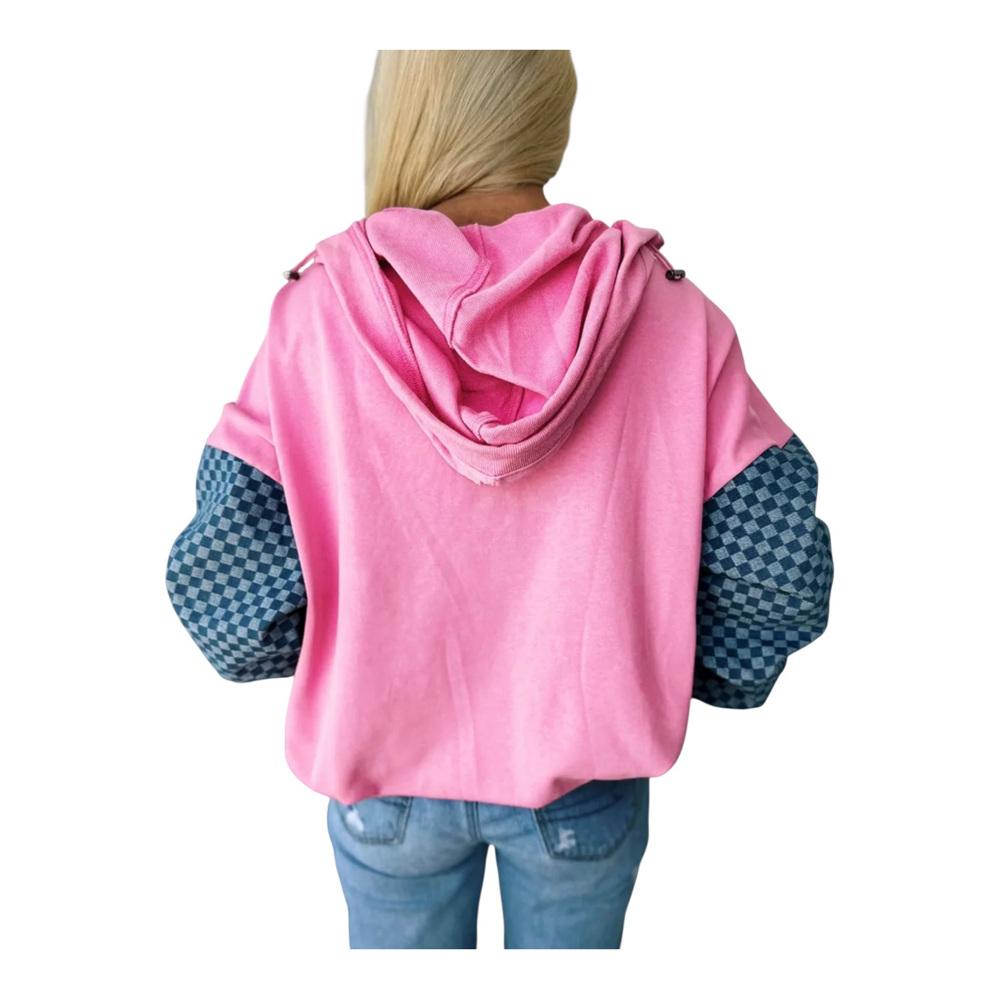 Rylan Checkered Half-Zip Hoodie