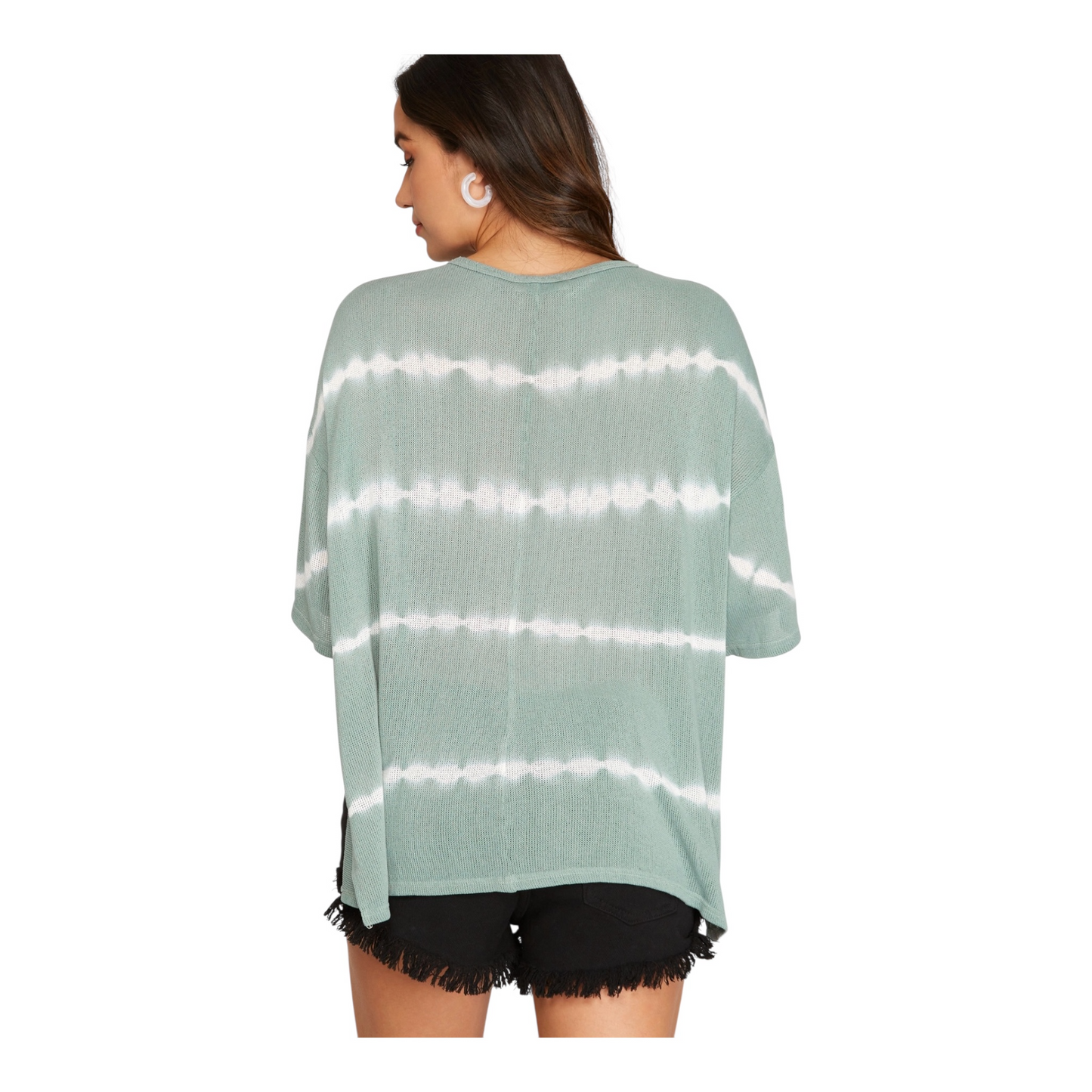 Sora Tie-Dyed Half Sleeve Knit Top