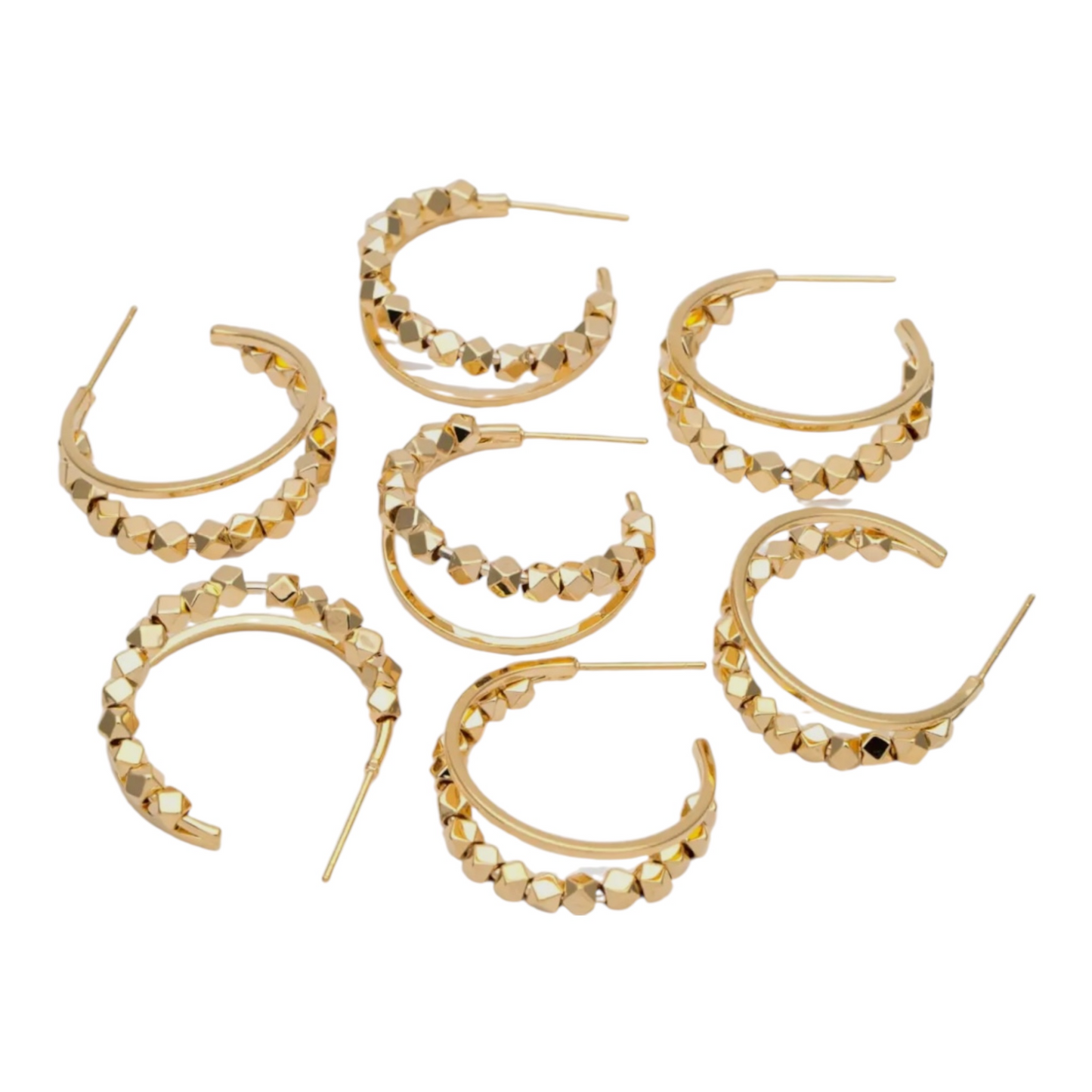 Nova Double Hoop Earrings - 18K Gold Plated