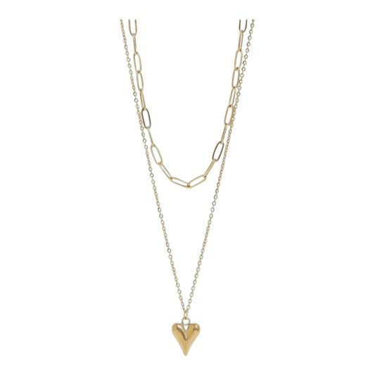 Amara Heart Necklace – 18k Gold Plated