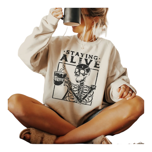 Staying Alive Crewneck Sweatshirt