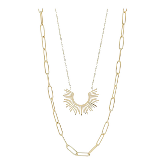 Sienna Sunburst Necklace - 18K Gold Plated