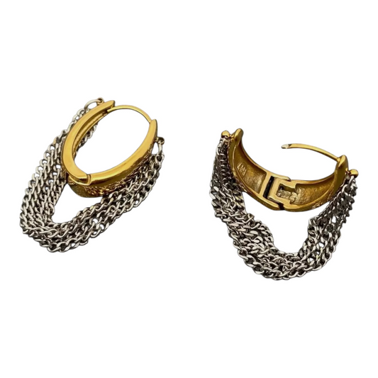 Arden Chain Huggie Earrings - 18K Gold Plated