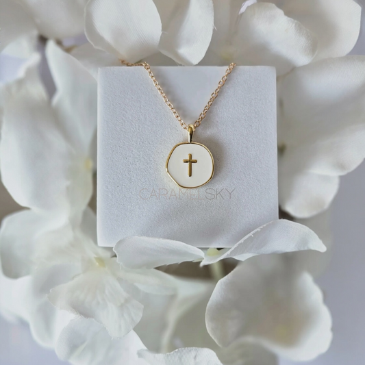 Evangeline Cross Necklace - 18K Gold Plated