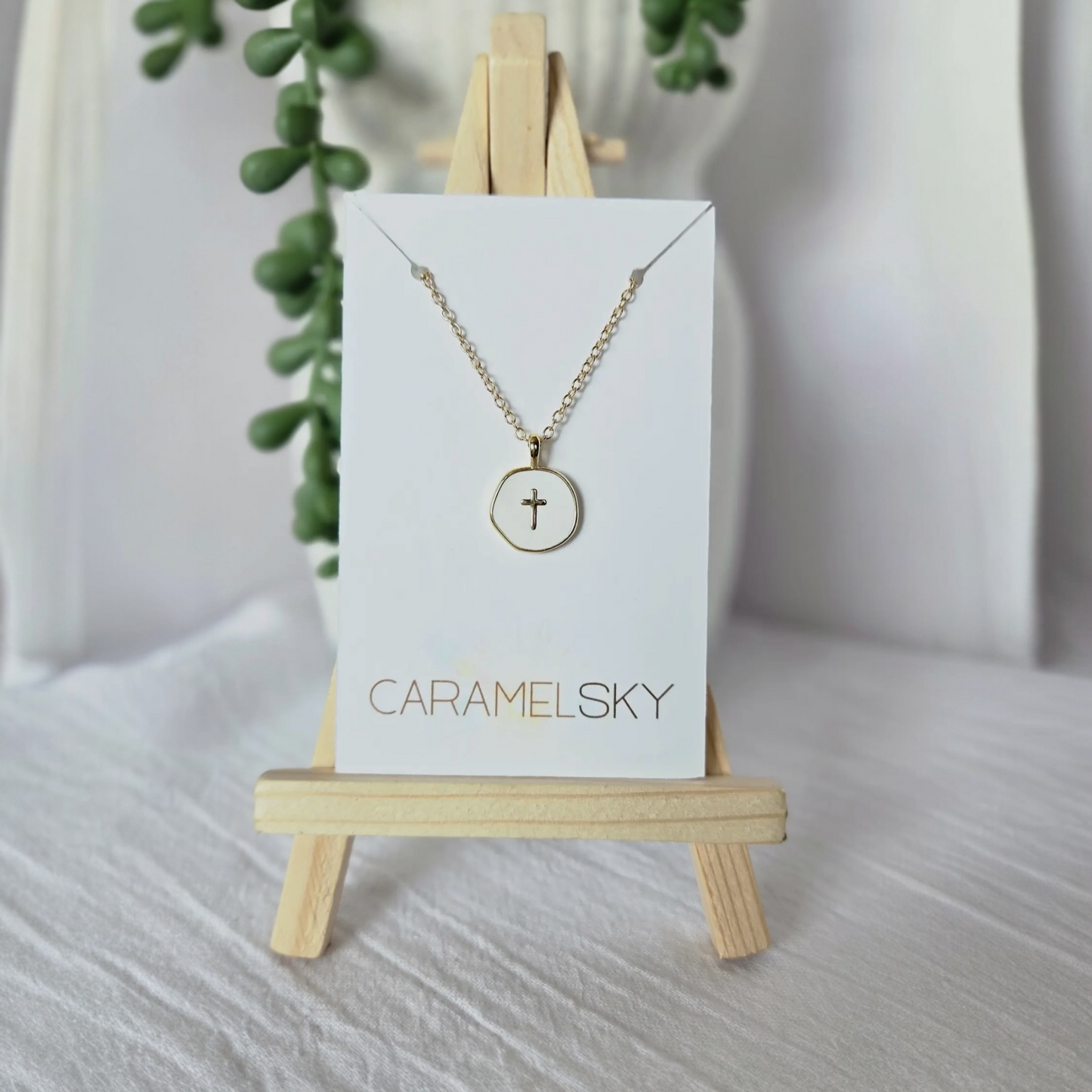 Evangeline Cross Necklace - 18K Gold Plated
