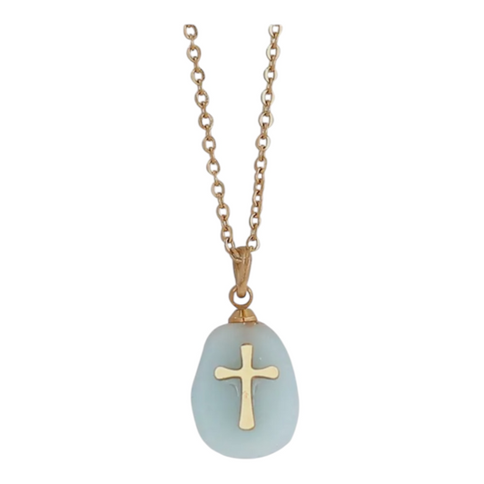 Amara Cross Stone Necklace