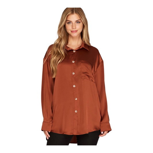 Vienne Oversized Satin Shirt