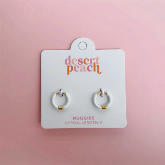 White Huggie Hoops